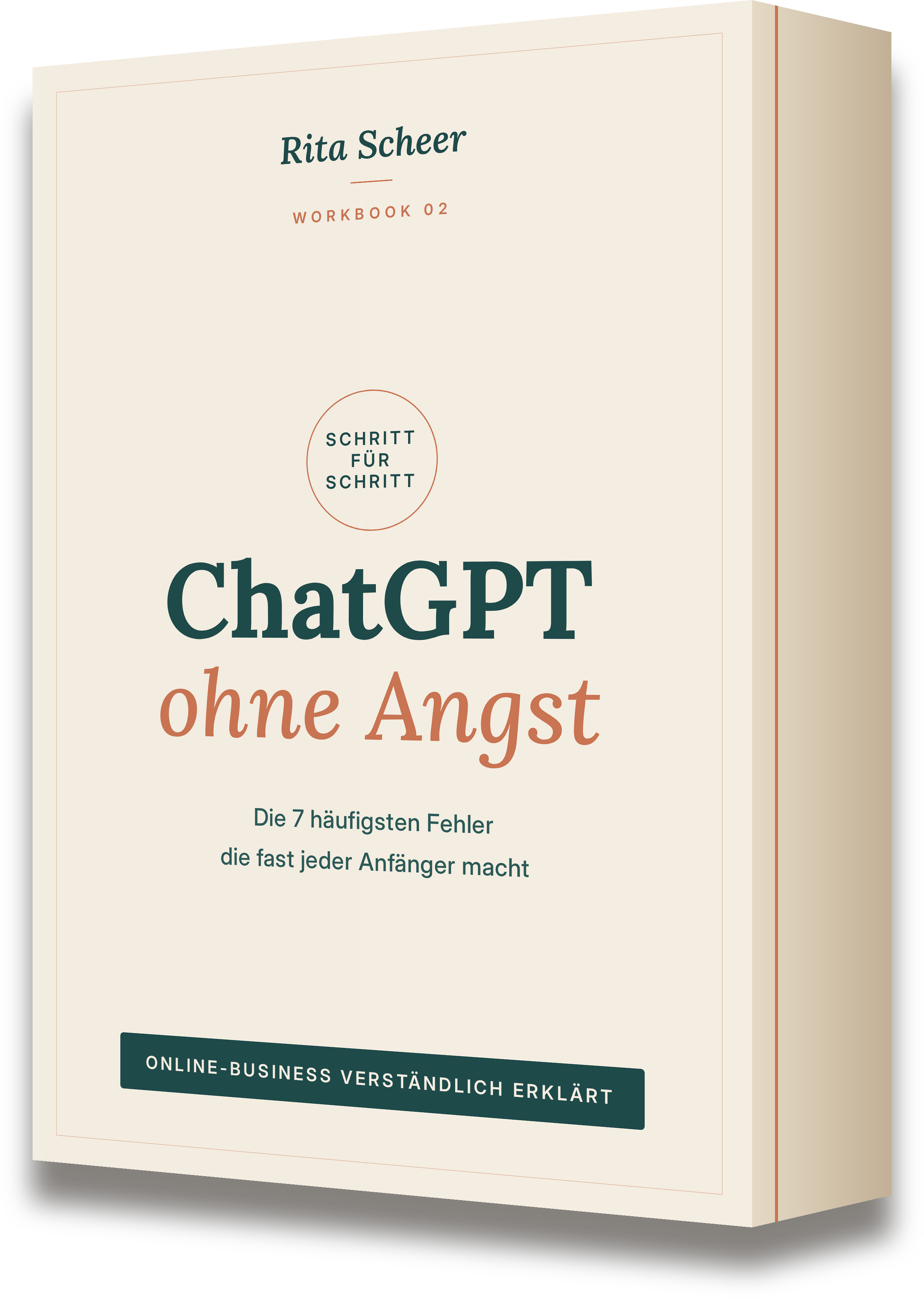 3D-Ansicht des Workbooks ChatGPT ohne Angst von Rita Scheer.